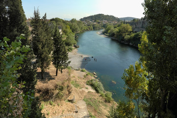 Obraz na płótnie Canvas Moraca River In Podgorica, Montenegro