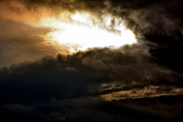 dark clouds and sunlight