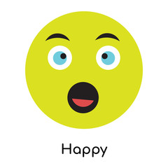 Happy icon vector sign and symbol isolated on white background, Happy logo concept