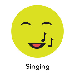 Singing icon vector sign and symbol isolated on white background, Singing logo concept