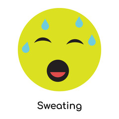 Fototapeta premium Sweating icon vector sign and symbol isolated on white background, Sweating logo concept