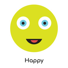 Happy icon vector sign and symbol isolated on white background, Happy logo concept