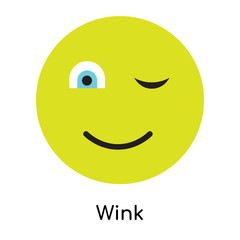 Wink icon vector sign and symbol isolated on white background, Wink logo concept