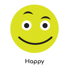 Happy icon vector sign and symbol isolated on white background, Happy logo concept