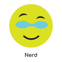 Nerd icon vector sign and symbol isolated on white background, Nerd logo concept