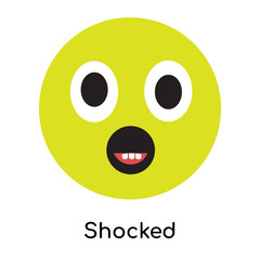 Shocked icon vector sign and symbol isolated on white background, Shocked logo concept