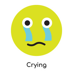 Crying icon vector sign and symbol isolated on white background, Crying logo concept