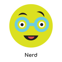 Nerd icon vector sign and symbol isolated on white background, Nerd logo concept