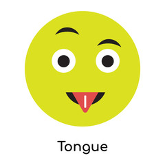 Tongue icon vector sign and symbol isolated on white background, Tongue logo concept