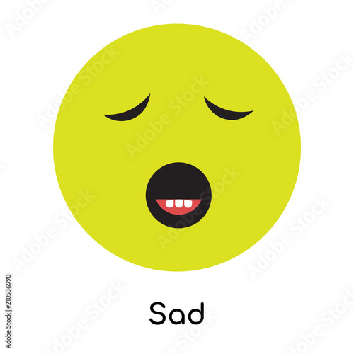 Sad Icon Vector Sign And Symbol Isolated On White Background Sad