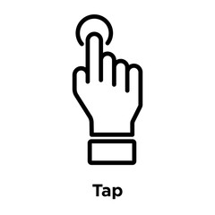 Tap icon vector sign and symbol isolated on white background, Tap logo concept