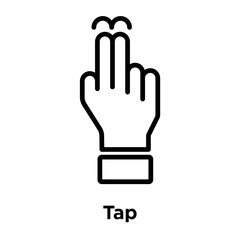 Tap icon vector sign and symbol isolated on white background, Tap logo concept