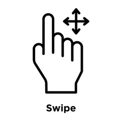 Swipe icon vector sign and symbol isolated on white background, Swipe logo concept