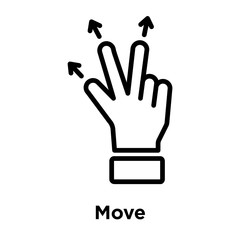 Obraz premium Move icon vector sign and symbol isolated on white background, Move logo concept