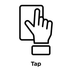 Tap icon vector sign and symbol isolated on white background, Tap logo concept
