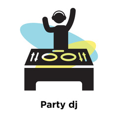 Party dj icon vector sign and symbol isolated on white background, Party dj logo concept