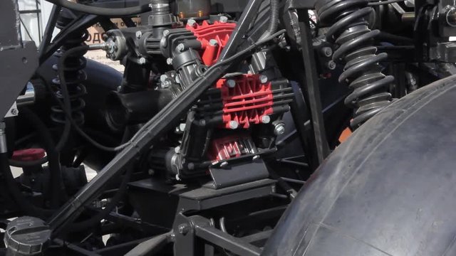 Diesel power engine at new tractor