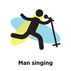 Man singing icon vector sign and symbol isolated on white background, Man singing logo concept
