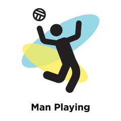 Man Playing volleyball icon vector sign and symbol isolated on white background, Man Playing volleyball logo concept