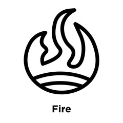 Fire icon vector sign and symbol isolated on white background, Fire logo concept
