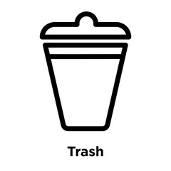 Trash icon vector sign and symbol isolated on white background, Trash logo concept