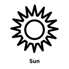 Sun icon vector sign and symbol isolated on white background, Sun logo concept