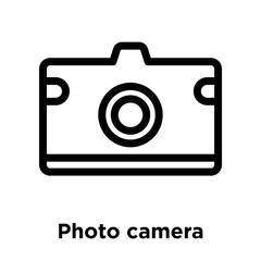 Photo camera icon vector sign and symbol isolated on white background, Photo camera logo concept