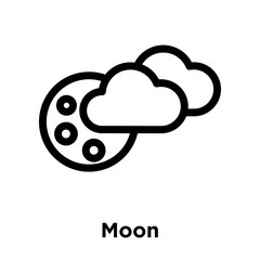 Moon icon vector sign and symbol isolated on white background, Moon logo concept