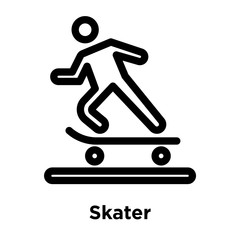 Skater icon vector sign and symbol isolated on white background, Skater logo concept