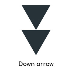 Down arrow icon vector sign and symbol isolated on white background, Down arrow logo concept