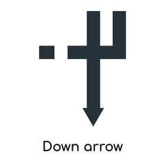 Down arrow icon vector sign and symbol isolated on white background, Down arrow logo concept