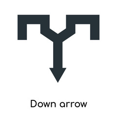 Down arrow icon vector sign and symbol isolated on white background, Down arrow logo concept