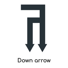 Down arrow icon vector sign and symbol isolated on white background, Down arrow logo concept
