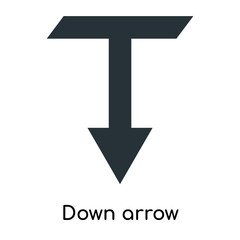 Down arrow icon vector sign and symbol isolated on white background, Down arrow logo concept