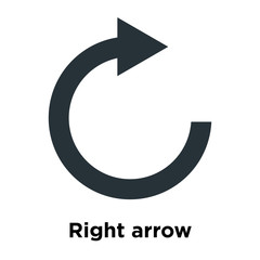 Right arrow icon vector sign and symbol isolated on white background, Right arrow logo concept