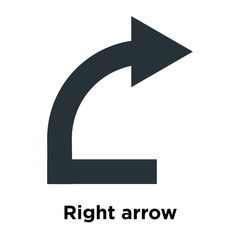Right arrow icon vector sign and symbol isolated on white background, Right arrow logo concept