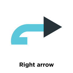 Right arrow icon vector sign and symbol isolated on white background, Right arrow logo concept
