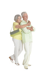 portrait of  senior couple embracing 