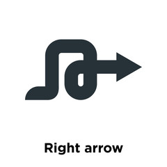 Right arrow icon vector sign and symbol isolated on white background, Right arrow logo concept