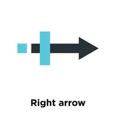 Right arrow icon vector sign and symbol isolated on white background, Right arrow logo concept