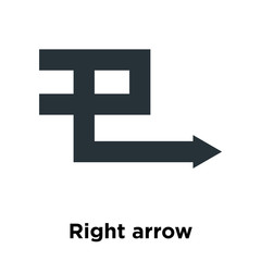 Obraz premium Right arrow icon vector sign and symbol isolated on white background, Right arrow logo concept