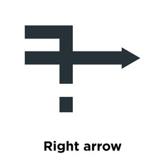 Obraz premium Right arrow icon vector sign and symbol isolated on white background, Right arrow logo concept