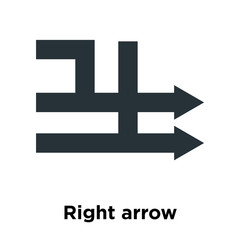 Obraz premium Right arrow icon vector sign and symbol isolated on white background, Right arrow logo concept