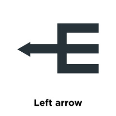 Left arrow icon vector sign and symbol isolated on white background, Left arrow logo concept