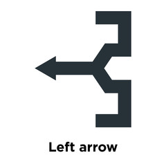 Left arrow icon vector sign and symbol isolated on white background, Left arrow logo concept