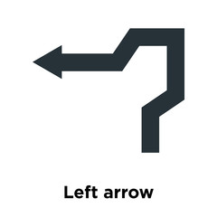 Left arrow icon vector sign and symbol isolated on white background, Left arrow logo concept