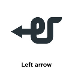 Left arrow icon vector sign and symbol isolated on white background, Left arrow logo concept