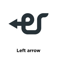 Left arrow icon vector sign and symbol isolated on white background, Left arrow logo concept
