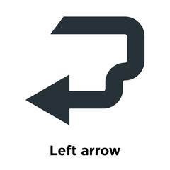 Left arrow icon vector sign and symbol isolated on white background, Left arrow logo concept