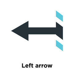Left arrow icon vector sign and symbol isolated on white background, Left arrow logo concept